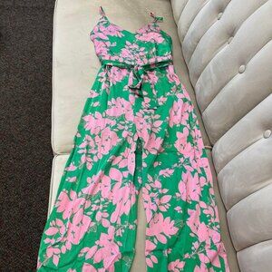 Pink Lily Floral Jumpsuit